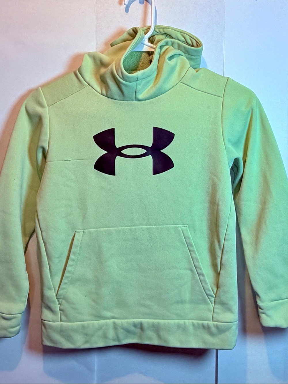 Under Armour Kids Light Green Hoodie with Black Logo
